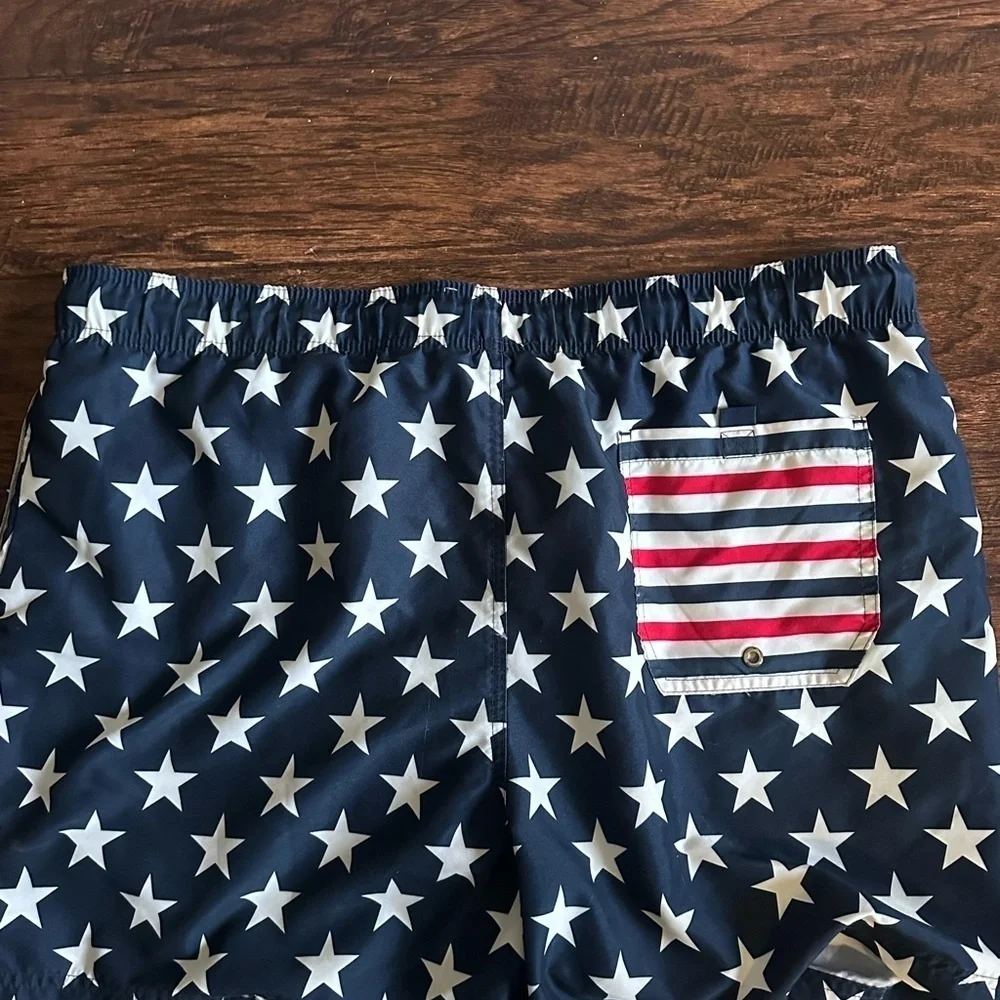 George Blue and White Star Swim Trunks - Picture 3 of 4
